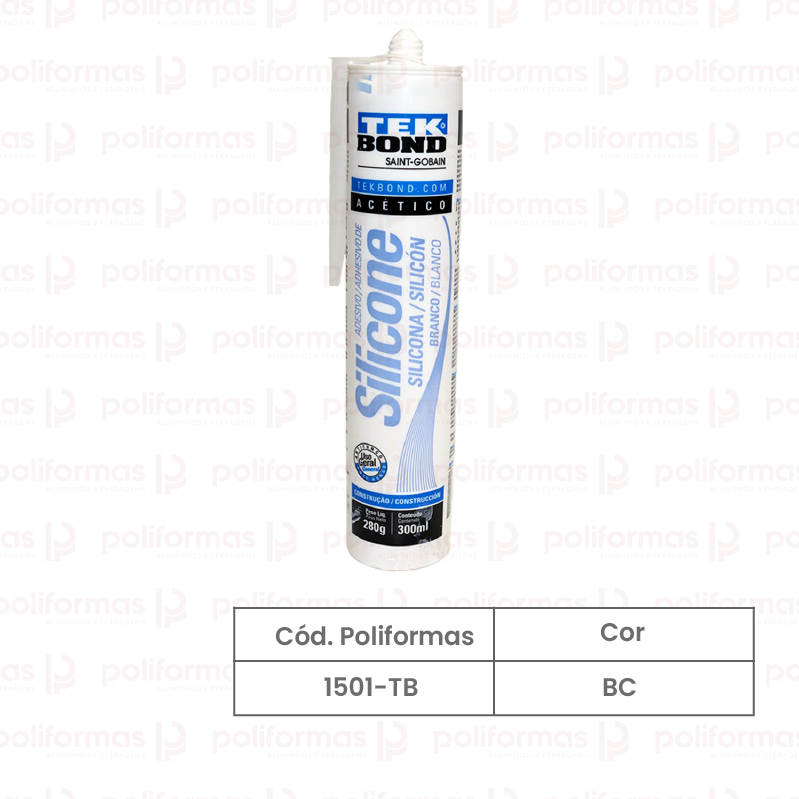 Silicone acético branco Tek Bond 280gr