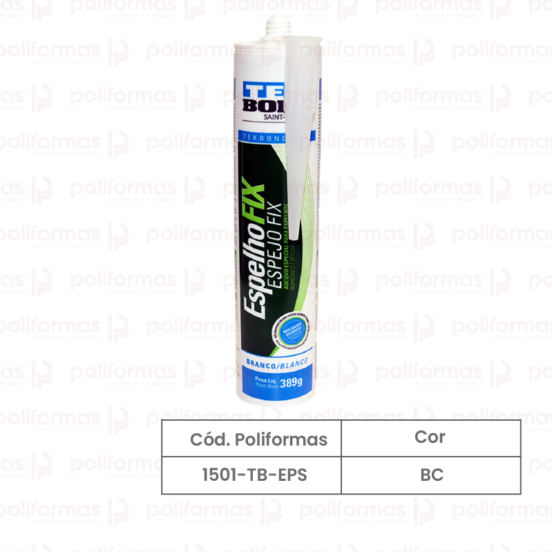 Silicone acético fixa espelho branco 389gr