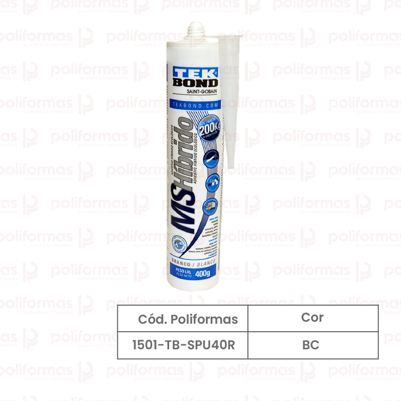 Silicone acético adesivo branco (ms hibrido) 400gr