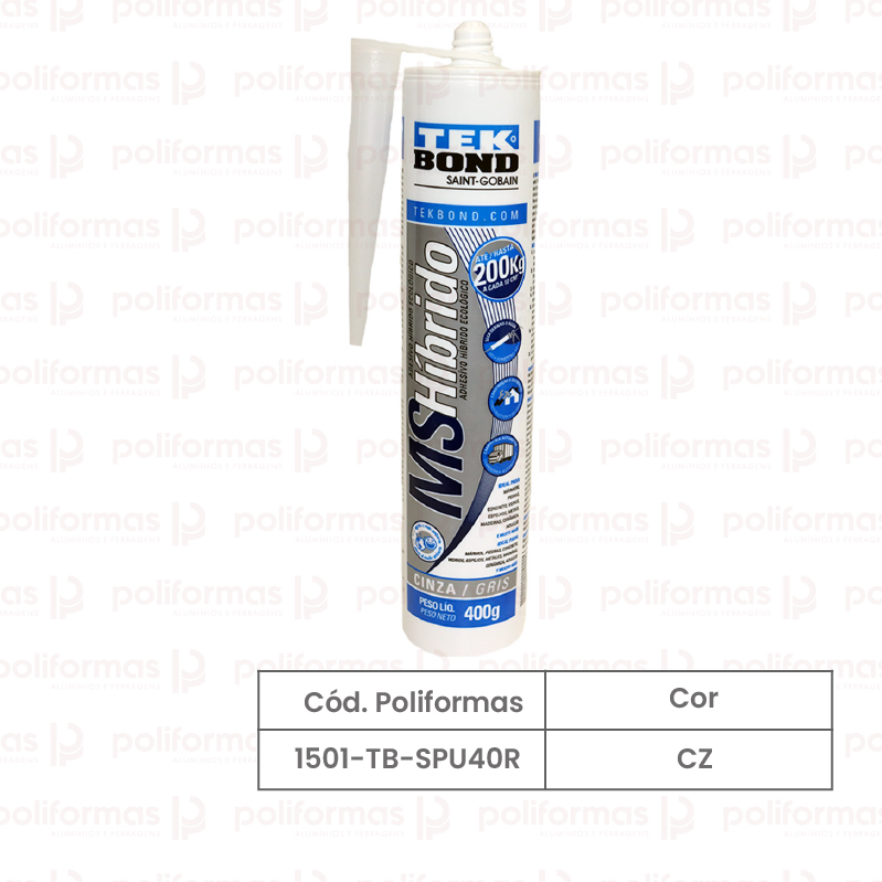 Silicone acético adesivo cinza (ms hibrido) 400gr