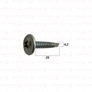 Parafuso Flangeado Philips 25x4,2